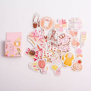 40 Pcs/Pack Kawaii Flowers Pattern Decoracion Diary Christmas Stickers Scrapbooking Stationery Sticker Student Supplies