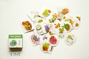 40 Pcs/Pack Kawaii Flowers Pattern Decoracion Diary Christmas Stickers Scrapbooking Stationery Sticker Student Supplies