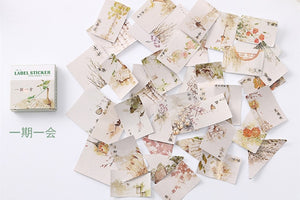 40 Pcs/Pack Kawaii Flowers Pattern Decoracion Diary Christmas Stickers Scrapbooking Stationery Sticker Student Supplies