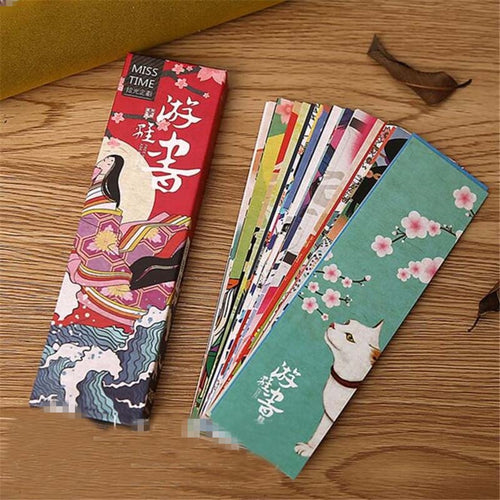 30pcs/lot Cute Kawaii Paper Bookmark Vintage Japanese Style Book Marks For Kids School Materials