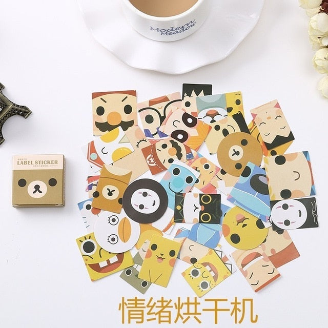 40 PCS/box Mini Cartoon Paper Sticker Decoration Decal DIY Album Scrapbooking Seal Sticker Kawaii Stationery Gift Material Escol